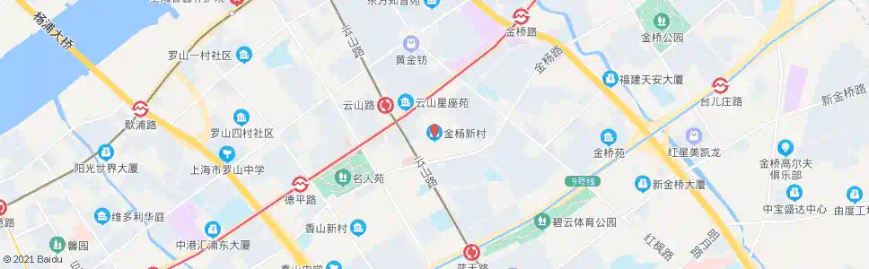 上海金杨新村_公交站地图_上海公交_妙搜公交查询2024