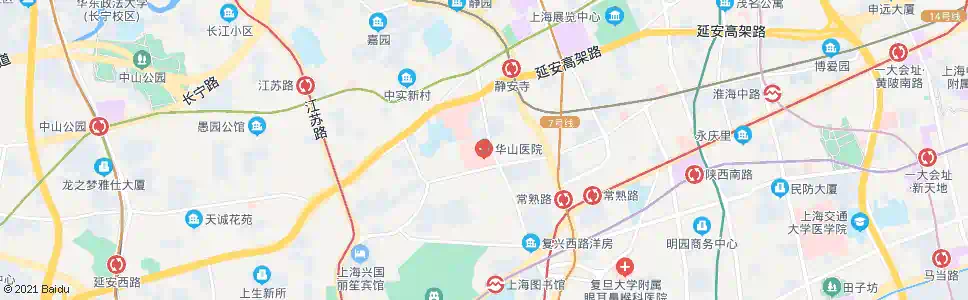 上海华山医院_公交站地图_上海公交_妙搜公交查询2024