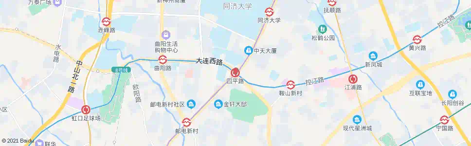 上海四平路_公交站地图_上海公交_妙搜公交查询2024