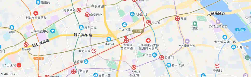 上海黄陂南路站_公交站地图_上海公交_妙搜公交查询2024