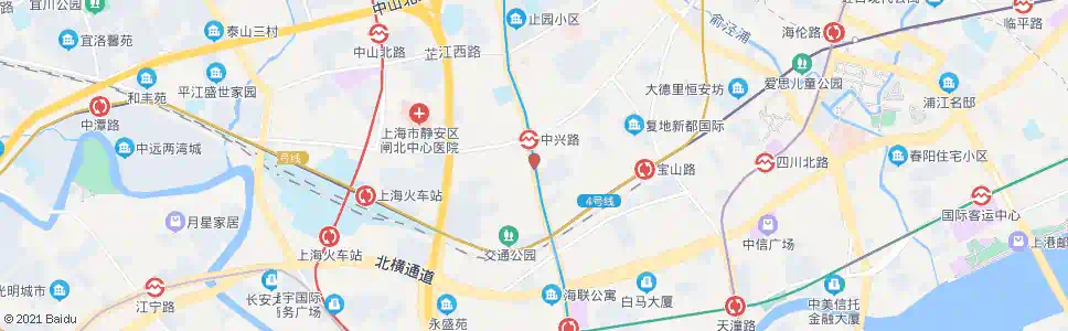 上海西藏北路中兴路_公交站地图_上海公交_妙搜公交查询2024