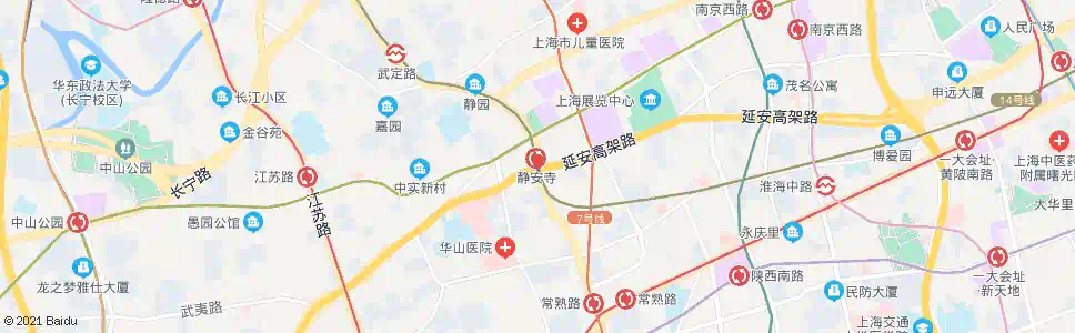 上海华山路延安中路_公交站地图_上海公交_妙搜公交查询2024