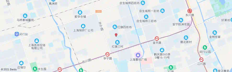 上海红旗新村(华宁路景谷路)_公交站地图_上海公交_妙搜公交查询2024