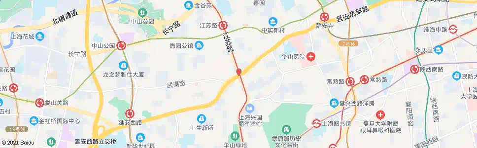 上海延安西路江苏路(招呼站)_公交站地图_上海公交_妙搜公交查询2024