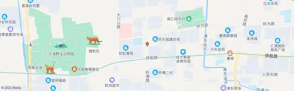 上海南汇二中(听潮路拱为路)_公交站地图_上海公交_妙搜公交查询2024