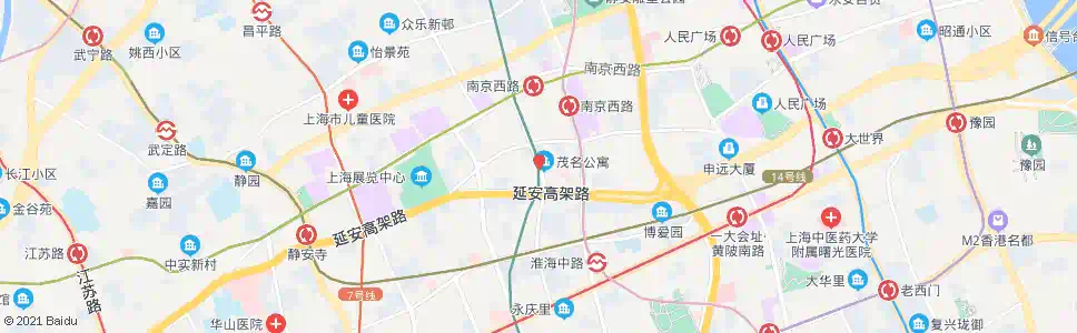 上海茂名北路_公交站地图_上海公交_妙搜公交查询2024