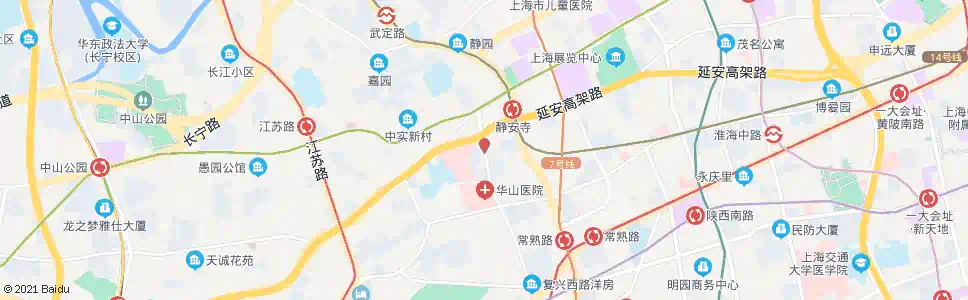 上海乌鲁木齐北路延安西路_公交站地图_上海公交_妙搜公交查询2024