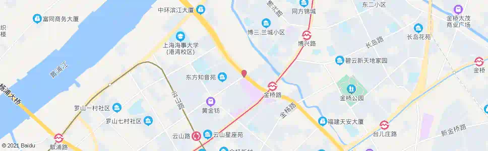 上海博山东路金桥路_公交站地图_上海公交_妙搜公交查询2024