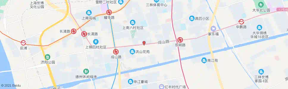 上海成山路洪山路_公交站地图_上海公交_妙搜公交查询2024