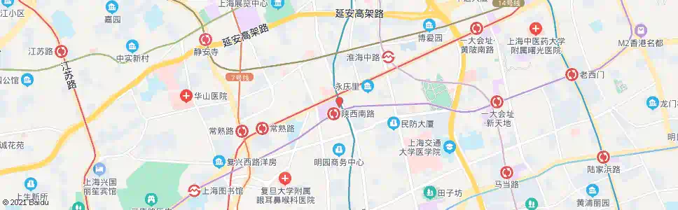 上海陕西南路站_公交站地图_上海公交_妙搜公交查询2024