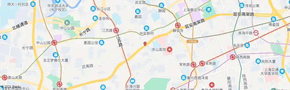 上海延安西路镇宁路_公交站地图_上海公交_妙搜公交查询2024