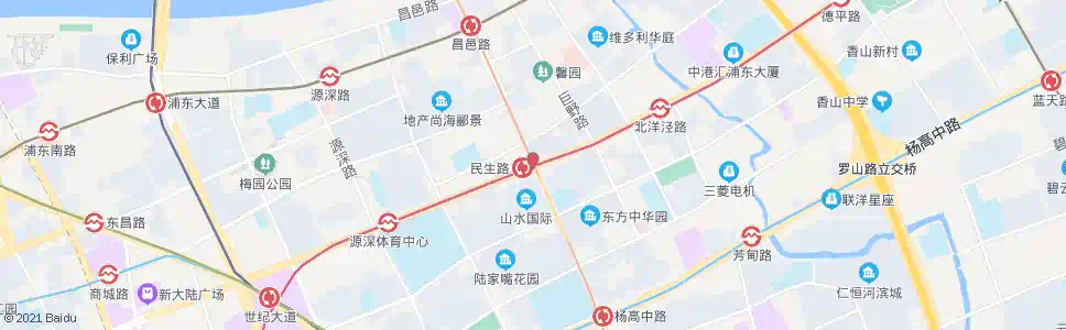 上海民生路张杨路_公交站地图_上海公交_妙搜公交查询2024