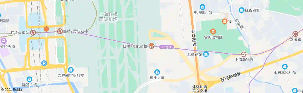 上海虹桥1号航站楼站_公交站地图_上海公交_妙搜公交查询2024