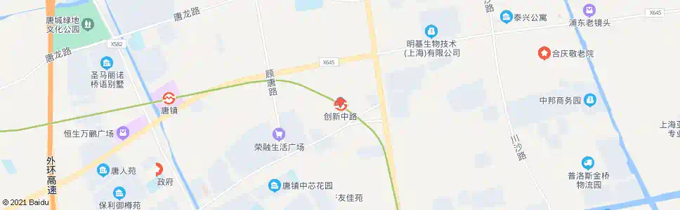 上海创新中路川沙路_公交站地图_上海公交_妙搜公交查询2024