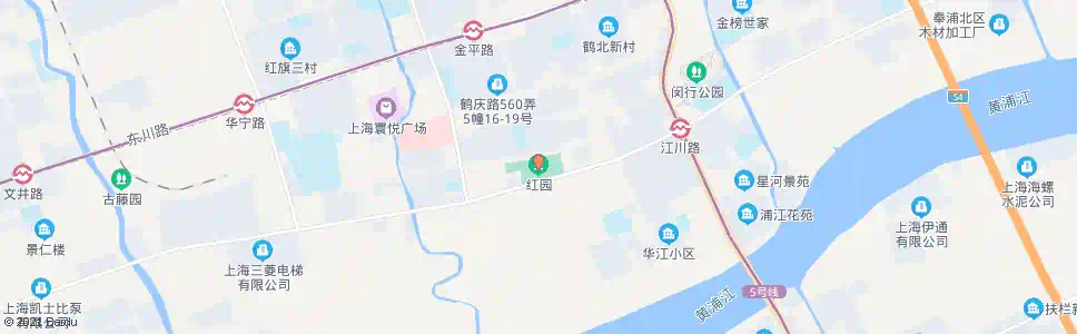 上海江川路红园路_公交站地图_上海公交_妙搜公交查询2024