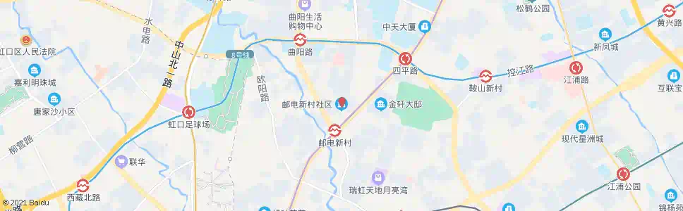 上海邮电新村(四平路新港路)_公交站地图_上海公交_妙搜公交查询2024