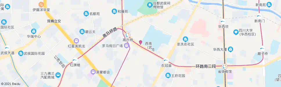 成都武侯祠横街南站_公交站地图_成都公交_妙搜公交查询2024