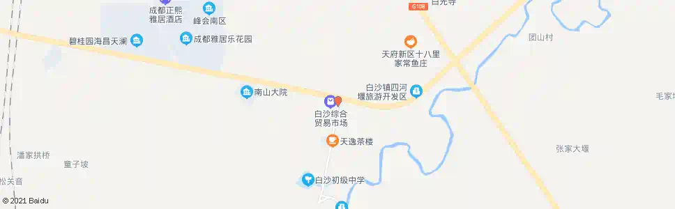 成都白沙市场_公交站地图_成都公交_妙搜公交查询2024