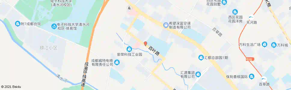 成都百叶路新达路口_公交站地图_成都公交_妙搜公交查询2024