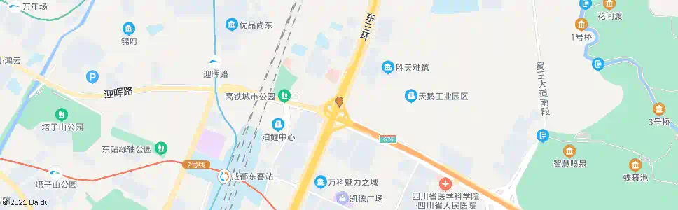 成都三环路成渝立交桥北内侧_公交站地图_成都公交_妙搜公交查询2024