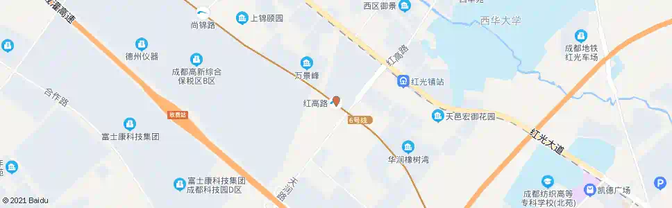 成都红高路南_公交站地图_成都公交_妙搜公交查询2024