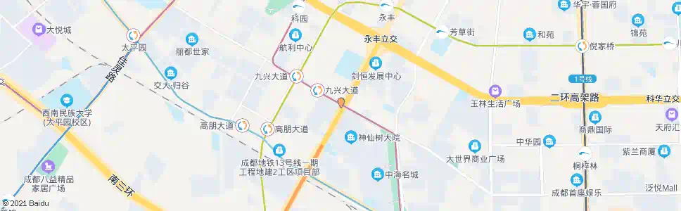 成都九兴大道创业路口_公交站地图_成都公交_妙搜公交查询2024