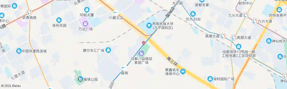 成都三环路武侯立交桥南内侧_公交站地图_成都公交_妙搜公交查询2024