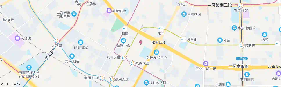 成都花园一大队_公交站地图_成都公交_妙搜公交查询2024