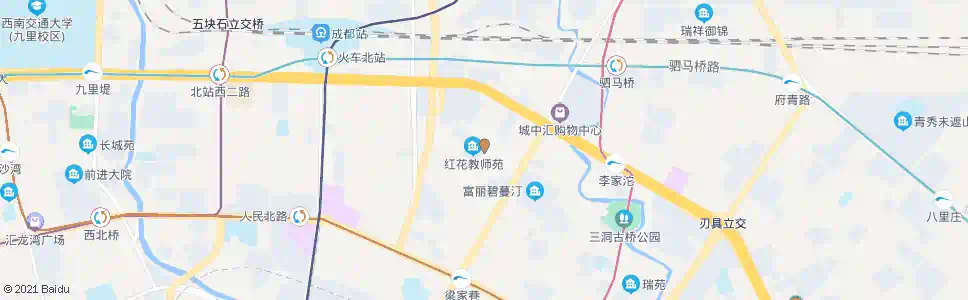 成都红花南路_公交站地图_成都公交_妙搜公交查询2024