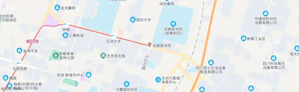 成都医学院小区_公交站地图_成都公交_妙搜公交查询2024