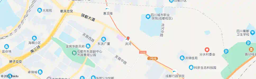 成都地铁洪河站_公交站地图_成都公交_妙搜公交查询2024