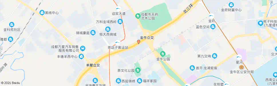 成都三环金牛立交南内侧_公交站地图_成都公交_妙搜公交查询2024