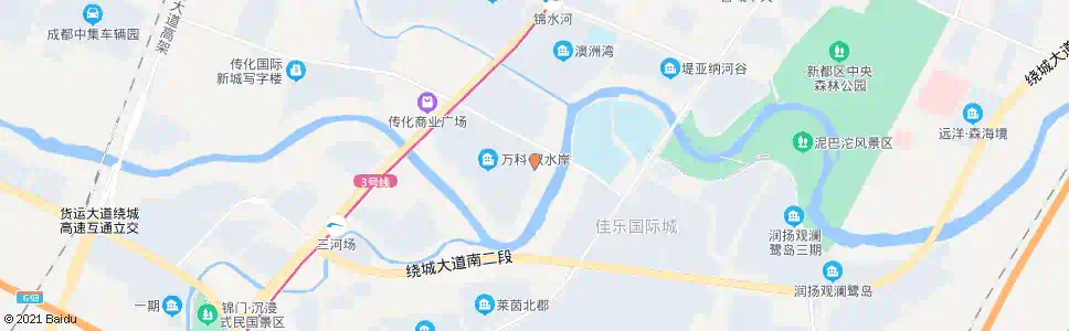 成都万科双水岸2站_公交站地图_成都公交_妙搜公交查询2024