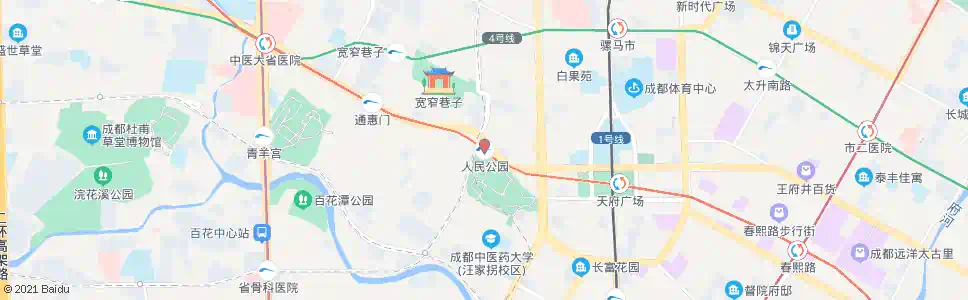 成都人民公园_公交站地图_成都公交_妙搜公交查询2024