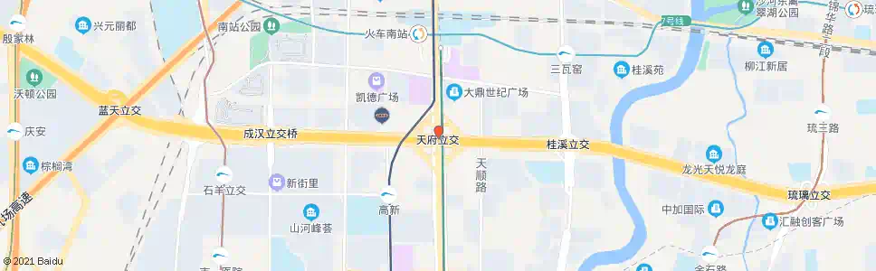 成都三环天府立交桥东内侧_公交站地图_成都公交_妙搜公交查询2024