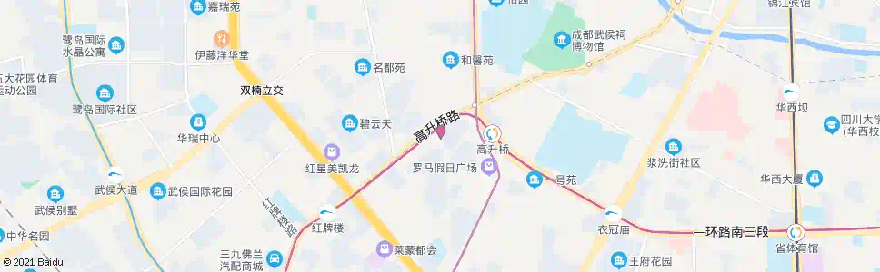 成都高升桥南街北_公交站地图_成都公交_妙搜公交查询2024