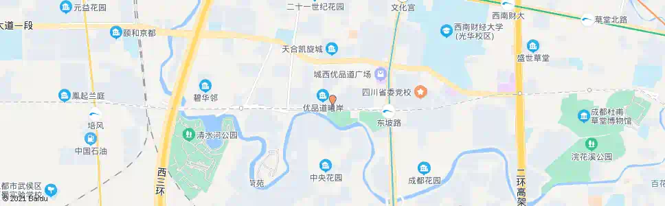 成都优品街南_公交站地图_成都公交_妙搜公交查询2024