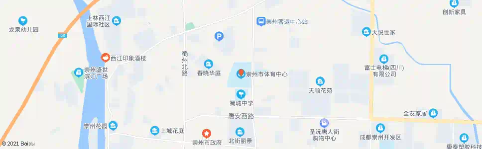 成都崇州体育中心_公交站地图_成都公交_妙搜公交查询2024