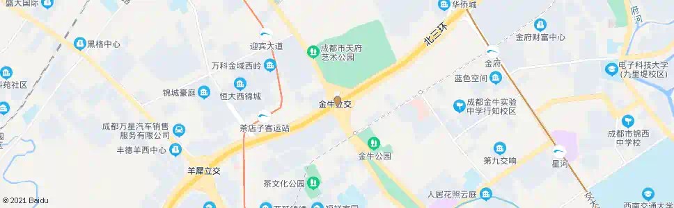 成都三环金牛立交东外侧_公交站地图_成都公交_妙搜公交查询2024