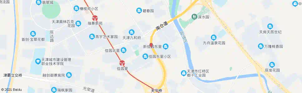 天津佳宁道_公交站地图_天津公交_妙搜公交查询2024