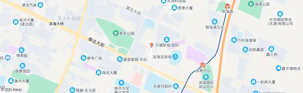 天津泰达足球场(泰达大街)_公交站地图_天津公交_妙搜公交查询2024