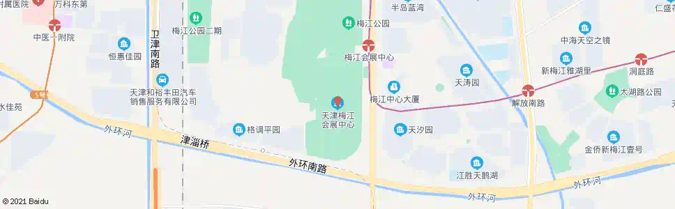 天津梅江会展中心南_公交站地图_天津公交_妙搜公交查询2024