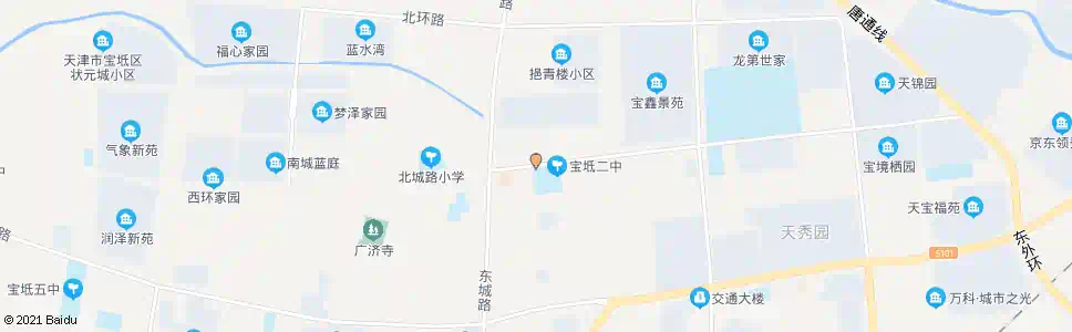 天津宝坻二中_公交站地图_天津公交_妙搜公交查询2024